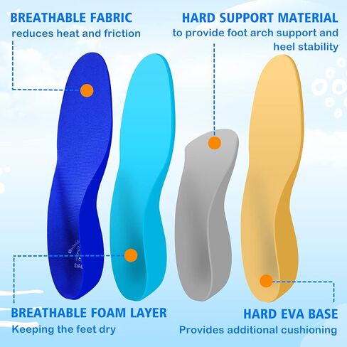 Kids Flat Feet Arch Support Insoles - Child Orthotic Insoles for Flat Feet Children Plantar Fasciitis Insoles -Shoe Inserts for Heel Pain Relief in Saudi Arabia