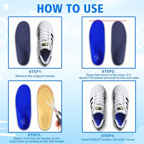 Kids Flat Feet Arch Support Insoles - Child Orthotic Insoles for Flat Feet Children Plantar Fasciitis Insoles -Shoe Inserts for Heel Pain Relief in Saudi Arabia
