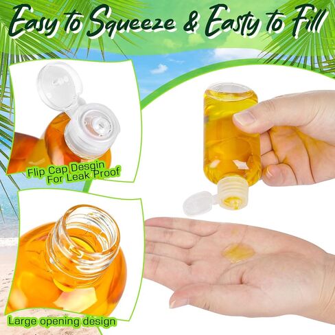 10 Pcs 3.4 Oz/100ml Travel Bottles for Toiletries Travel Size Container with Flip Cap and 2 Pcs Empty Zipper Pouches Clear Leak Proof Plastic Toiletries Bottles for Travel Shampoo Conditioner in Saudi Arabia