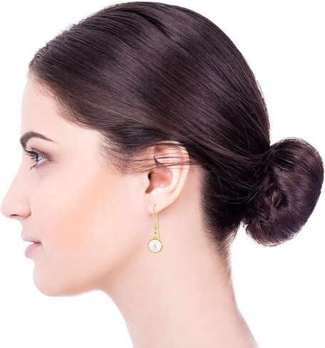 أقراط مرصعة بالذهب عيار 14 قيراط ملفوفة يدويًا مقاس 8 مم أو 10 مم مجوهرات الزفاف وهدايا وصيفات العروس in Kuwait