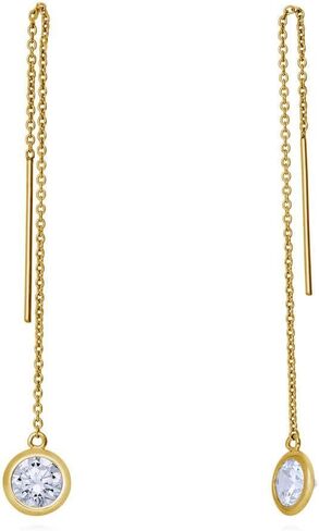 BERRICLE Sterling Silver Cubic Zirconia CZ Fashion Threader Earrings for Women in Saudi Arabia