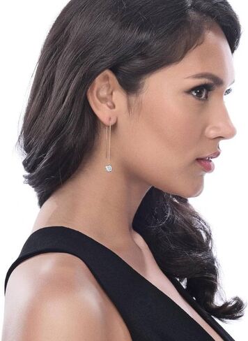 BERRICLE Sterling Silver Cubic Zirconia CZ Fashion Threader Earrings for Women in Saudi Arabia