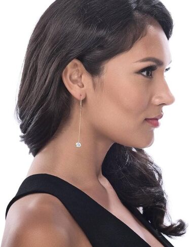 BERRICLE Sterling Silver Cubic Zirconia CZ Fashion Threader Earrings for Women in Saudi Arabia