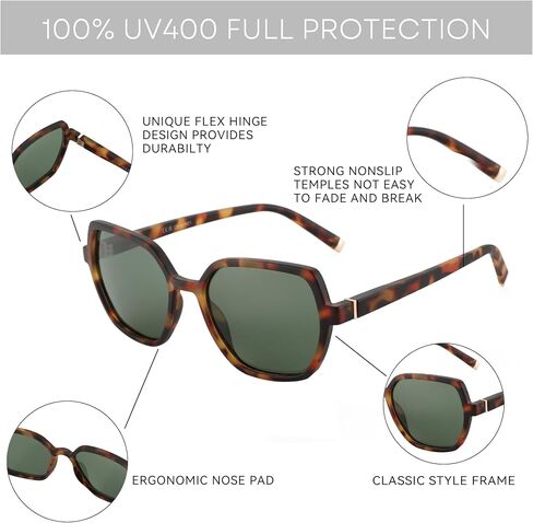 ZENOTTIC Hexagon Sunglasses for Women Polarized UV400 Protection Classic Trendy Shades Sun Glasses in Saudi Arabia