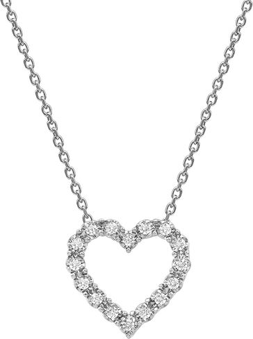 La4ve Diamonds 1/4 Carat Prong Set Round-cut Natural Diamond Heart & Cross Shape Pendant 18 inch Cable Chain Necklace (I-J, I2-I3) in Sterling Silver | Fine Jewelry for Women Girls | Gift Box Included in Kuwait