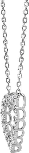 La4ve Diamonds 1/4 Carat Prong Set Round-cut Natural Diamond Heart & Cross Shape Pendant 18 inch Cable Chain Necklace (I-J, I2-I3) in Sterling Silver | Fine Jewelry for Women Girls | Gift Box Included in Kuwait