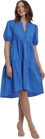 London Times Women's Short Sleeve Ruffle V-Neck Tiered Hi-Low Tent Dress in Saudi Arabia