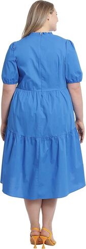 London Times Women's Short Sleeve Ruffle V-Neck Tiered Hi-Low Tent Dress in Saudi Arabia