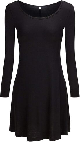 توبونسكي فستان كاجوال سادة بتصميم تي شيرت فضفاض للنساء in Kuwait