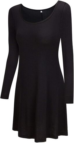 توبونسكي فستان كاجوال سادة بتصميم تي شيرت فضفاض للنساء in Kuwait