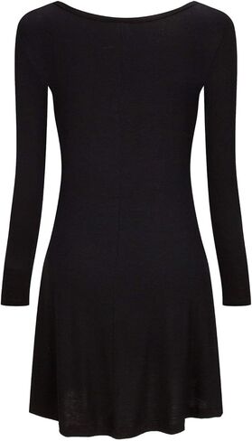 توبونسكي فستان كاجوال سادة بتصميم تي شيرت فضفاض للنساء in Kuwait