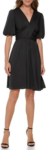 DKNY Women's Flounce Sleeve Fit and Flare in Saudi Arabia