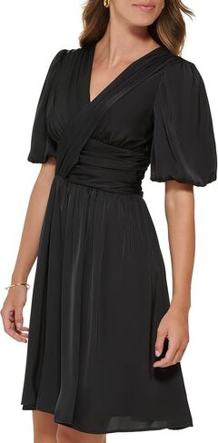 DKNY Women's Flounce Sleeve Fit and Flare in Saudi Arabia