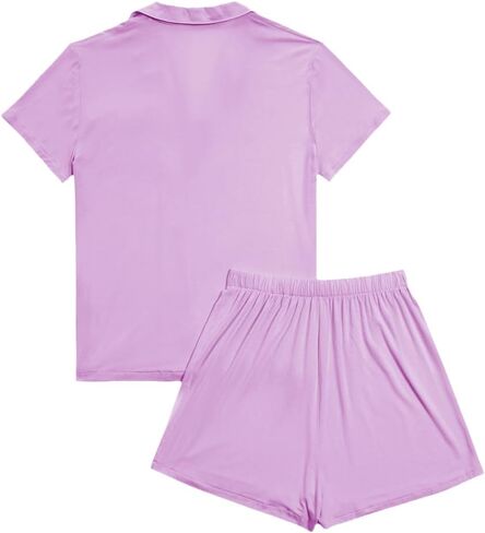 LYANER Women's 2 Piece Short Sleeve Button Down Top and Shorts PJ Set Loungewear Pajama Sets in Saudi Arabia
