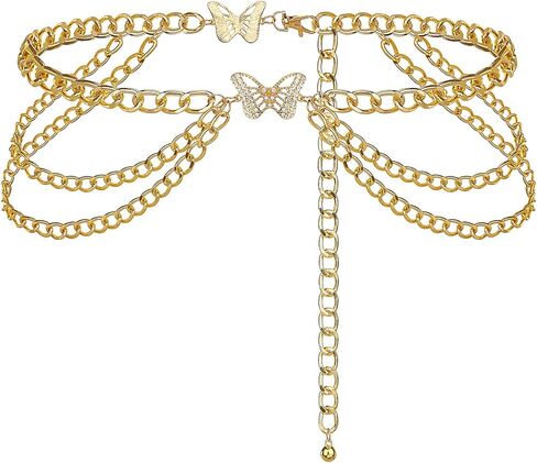 أحزمة سلسلة جلامورستار للنساء بوهو متعددة الطبقات سلسلة الخصر سلسلة الجسم البطن in Kuwait