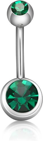 Hypoallergenic 14G 10mm G23 Pure Titanium Internally Threaded Belly Button Rings Petite Navel Ring for Women Body Piercing Jewelry Colorful CZ ASTM F136 Belly Bars in Saudi Arabia