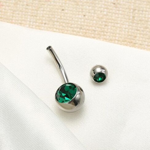 Hypoallergenic 14G 10mm G23 Pure Titanium Internally Threaded Belly Button Rings Petite Navel Ring for Women Body Piercing Jewelry Colorful CZ ASTM F136 Belly Bars in Saudi Arabia