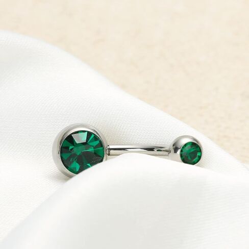 Hypoallergenic 14G 10mm G23 Pure Titanium Internally Threaded Belly Button Rings Petite Navel Ring for Women Body Piercing Jewelry Colorful CZ ASTM F136 Belly Bars in Saudi Arabia