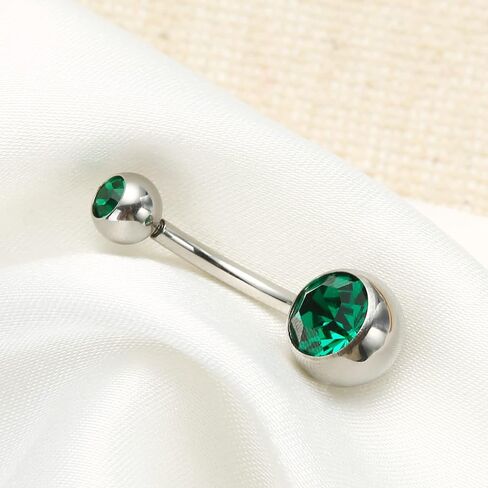 Hypoallergenic 14G 10mm G23 Pure Titanium Internally Threaded Belly Button Rings Petite Navel Ring for Women Body Piercing Jewelry Colorful CZ ASTM F136 Belly Bars in Saudi Arabia