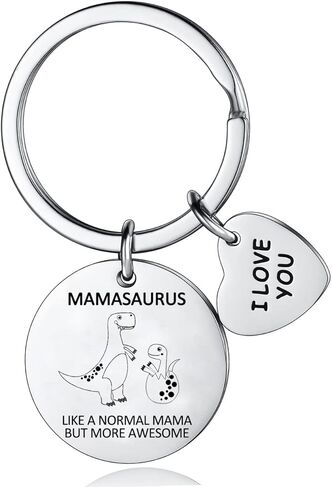 YEEQIN Mama Gifts from Daughter Mamasaurus Keychain Funny Personalized Dinosaur keychain Mothers Day Gifts Birthday Christmas Keyring Gifts for Mama（mama） in Kuwait