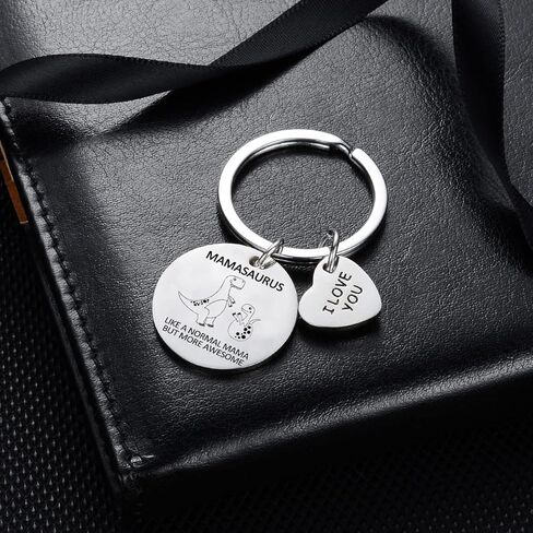 YEEQIN Mama Gifts from Daughter Mamasaurus Keychain Funny Personalized Dinosaur keychain Mothers Day Gifts Birthday Christmas Keyring Gifts for Mama（mama） in Kuwait