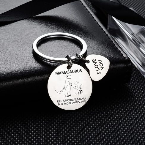 YEEQIN Mama Gifts from Daughter Mamasaurus Keychain Funny Personalized Dinosaur keychain Mothers Day Gifts Birthday Christmas Keyring Gifts for Mama（mama） in Kuwait