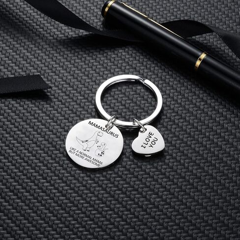 YEEQIN Mama Gifts from Daughter Mamasaurus Keychain Funny Personalized Dinosaur keychain Mothers Day Gifts Birthday Christmas Keyring Gifts for Mama（mama） in Kuwait