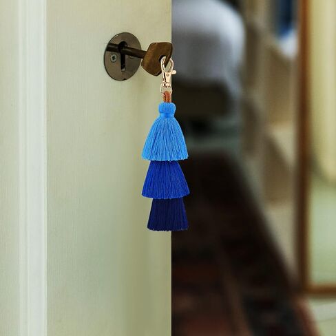 WEWAYSMILE 3Pcs Handmade Bohemian Tassel Keychain Colorful Boho Keychain Personalized Bag Charm Tassel Keychain for Women in Saudi Arabia