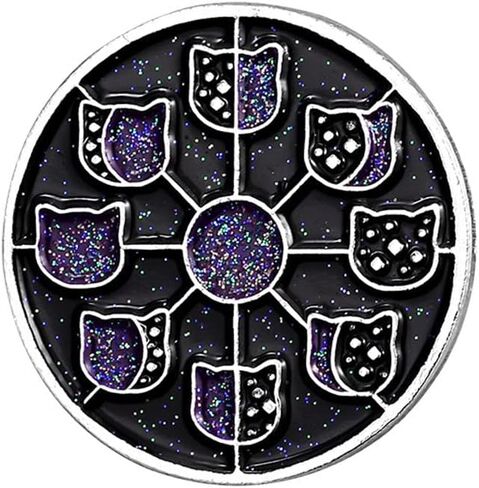 Astronomical Moon Phases Change Enamel Brooch Black Punk Animal Brooch Enamel Pin Metal Lapel Badge for Women Men Backpack Hats Clothes in Saudi Arabia