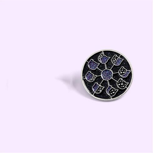 Astronomical Moon Phases Change Enamel Brooch Black Punk Animal Brooch Enamel Pin Metal Lapel Badge for Women Men Backpack Hats Clothes in Saudi Arabia