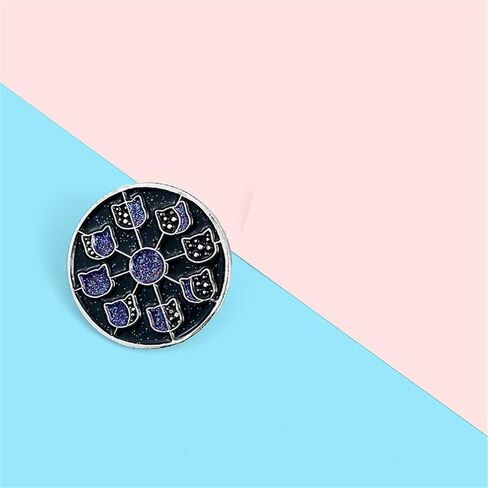 Astronomical Moon Phases Change Enamel Brooch Black Punk Animal Brooch Enamel Pin Metal Lapel Badge for Women Men Backpack Hats Clothes in Saudi Arabia