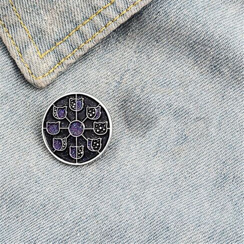 Astronomical Moon Phases Change Enamel Brooch Black Punk Animal Brooch Enamel Pin Metal Lapel Badge for Women Men Backpack Hats Clothes in Saudi Arabia