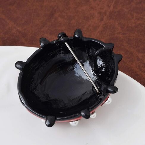 أوبوني جميل أحمر أسود المينا الأبيض لؤلؤة كبيرة خنفساء الحشرات دبوس قلادة للنساء فتاة in Kuwait