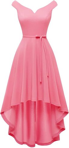 فساتين وصيفة العروس بدون أكتاف للنساء من DRESSTELLS، عالية ومنخفضة، رسمية لحفلات الزفاف وحفلات الكوكتيل، فساتين سهرة طويلة in Kuwait