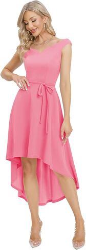 فساتين وصيفة العروس بدون أكتاف للنساء من DRESSTELLS، عالية ومنخفضة، رسمية لحفلات الزفاف وحفلات الكوكتيل، فساتين سهرة طويلة in Kuwait