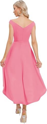 فساتين وصيفة العروس بدون أكتاف للنساء من DRESSTELLS، عالية ومنخفضة، رسمية لحفلات الزفاف وحفلات الكوكتيل، فساتين سهرة طويلة in Kuwait