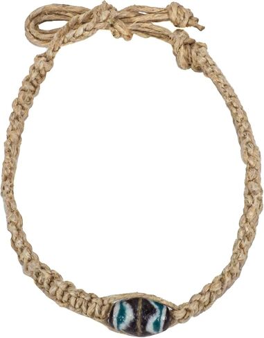 BlueRica Large Hemp Choker Necklace with Clay Bead in Saudi Arabia