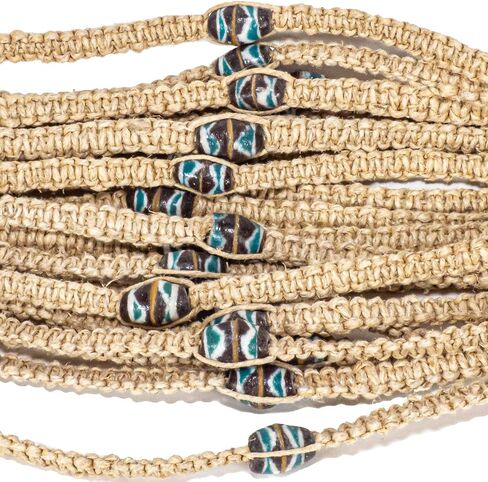 BlueRica Large Hemp Choker Necklace with Clay Bead in Saudi Arabia