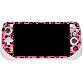 MightySkins Carbon Fiber Skin Compatible with Logitech G Cloud Gaming Handheld - Pink Leopard | Protective, Durable Textured Carbon Fiber Finish | Easy to Apply | Made in The USA