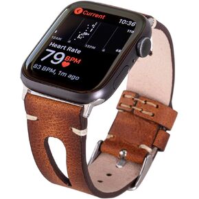 Leather Bands Compatible with Apple Watch Band 40 mm 38 mm 41 mm 42 mm 44 mm 45 mm 49 mm Band For Women Straps For Men Handmade Crazy Horse Full Grain Genuine Leather Strap for iWatch Series 9 8 7 6 SE Ultra 1 2