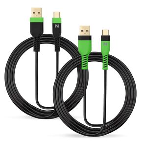 Nitho USB C Charging Cable [4 Meters, Pack of 2] Type C Charge and Play Cable for PlayStation 5, Xbox Series X/S Controllers and Devices with Type C Interfaces, USB A to USB C Charging Cables - White