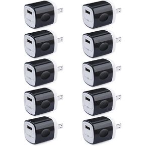 USB Charger Adapter, 1A Cube Charger Block 10PC Single Port Wall Outlet Charger USB Wall Plug Compatible iPhone 16/15/14/13/12/11 Pro Max/SE/X/8/7,Samsung Galaxy S24/S23/S22/S21 FE/S20/A15 5G/A35,Moto