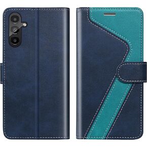 for Samsung Galaxy A14 5G(2023) Wallet Case,Leather Flip Case [RFID Blocking] Credit Card Holder Folio Magnetic Stand TPU Shockproof Cover Color Matching for Samsung A14 5G Red&