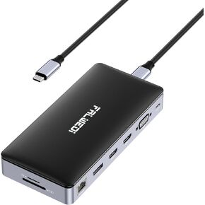 USB C Laptop Docking Station, 15 in 1 Dock with 4K Triple Display Multiport Adapter and 3 Monitors Compatible