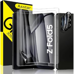 [2+2Pack] for Samsung Galaxy Z Fold 6 Screen Protector,2 Pack Flexible EPU Film Inner (Not Glass) 2 Pack Z Fold 6 Screen Protector Camera Lens Protector,Anti-Scratch Case Friendly Accessories