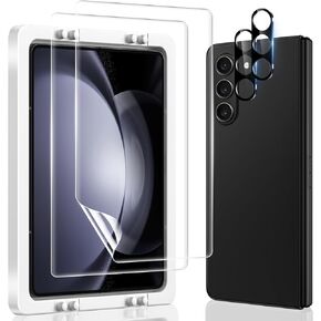 [2+2Pack] for Samsung Galaxy Z Fold 6 Screen Protector,2 Pack Flexible EPU Film Inner (Not Glass) 2 Pack Z Fold 6 Screen Protector Camera Lens Protector,Anti-Scratch Case Friendly Accessories