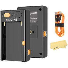Zgcine NPF-02 NPF Battery Charger Power Adapter, Support USBC PD Input/Ouput 25W Fast Charge, can Supply Power to Cameras and Monitors