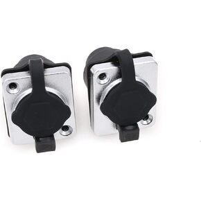 RJ45 Panel Mount Network Ethernet Signal Connector IP65 Waterproof Coupler RJ45 Panel Socket CAT5 CAT6 (2PCS Black)