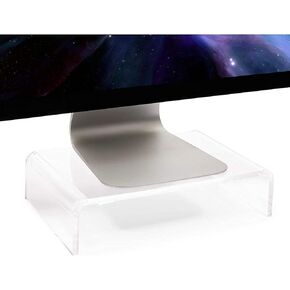 Acrylic Computer Monitor Stand, Clear Display Riser (12 x 8 x 3 in)