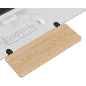 صينية تمديد مكتب OUGIC Ergonomics، مشبك بدون ثقب مقاس 9.5 بوصة × 9.1 بوصة، صينية درج لوحة مفاتيح قابلة للطي، رف مسند ذراع للتثبيت على الطاولة، دعم ذراع مرفق الكمبيوتر